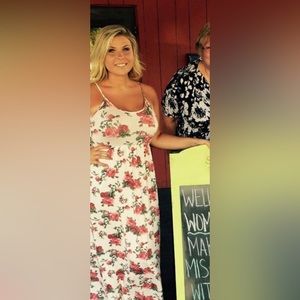Rose Print Maxi Dress